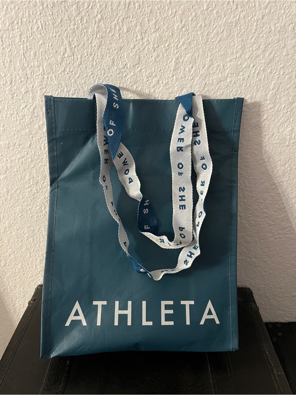 Athleta Deep Teal Logo Tote with Branded Straps
